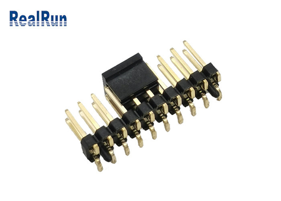 Zwarte 2,54 Mm-Kopbalschakelaar PA6T 2 Rij SMD Vierkant Pin Male Plug