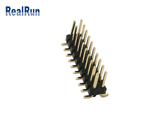 Zwarte 2,54 Mm-Kopbalschakelaar PA6T 2 Rij SMD Vierkant Pin Male Plug