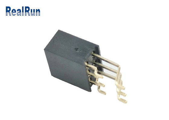 Gestempelde Eind2x3p bedragen 6 Pin Female Socket Header SMT Messing Goud Geplateerde PA6T
