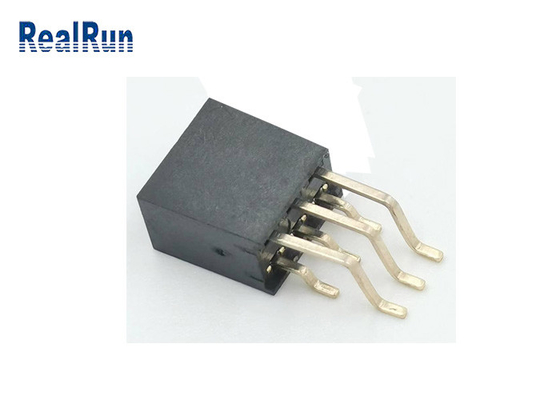 Gestempelde Eind2x3p bedragen 6 Pin Female Socket Header SMT Messing Goud Geplateerde PA6T
