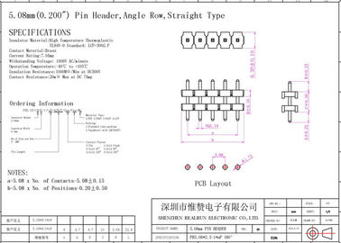 SGS Recht Pin Header Connector 5.08X2.5mm Vrouwelijke Kopbal3p Polyester