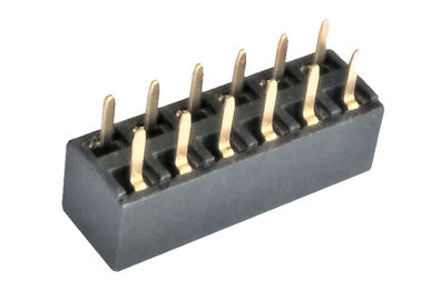 Dubbele Schakelaar 2.54mm van de Rij Vrouwelijke Kopbal 180 Graadpa9t Gouden Flits