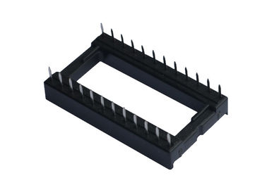 Zwarte IC-Vierkante het Gatenrij van de Contactdoosonderdompeling van Hoogte 15.24mm PCB-Raadsschakelaar
