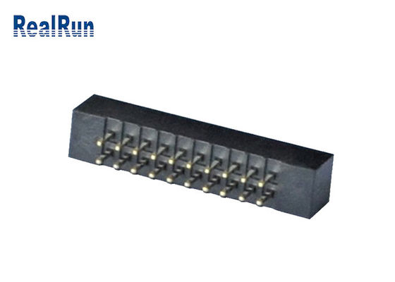 PBT-Plastiek 2.0mm Hoogte Machinaal bewerkte Vakje Kopbal 20 Pin Straight Connector PA6T