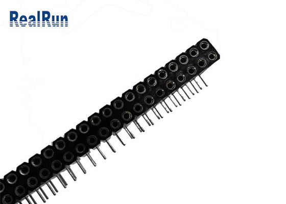 UL94V-0 2.54mm Rond Vrouwelijk Pin Header Right Angle 80 Speldsgs