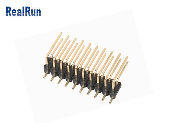 DC500V dubbele Laag SMD Pin Header Right Angle Brass PA6T PBT