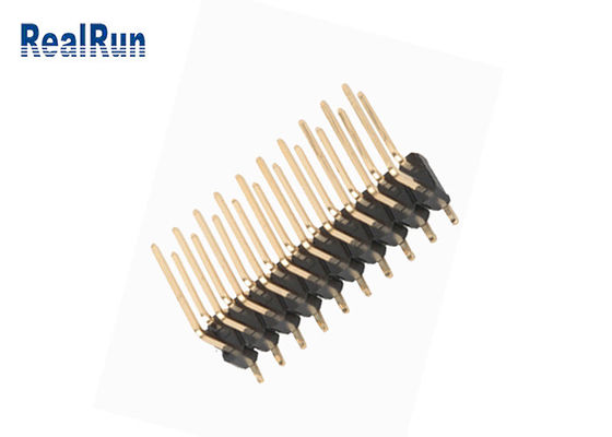 DC500V dubbele Laag SMD Pin Header Right Angle Brass PA6T PBT