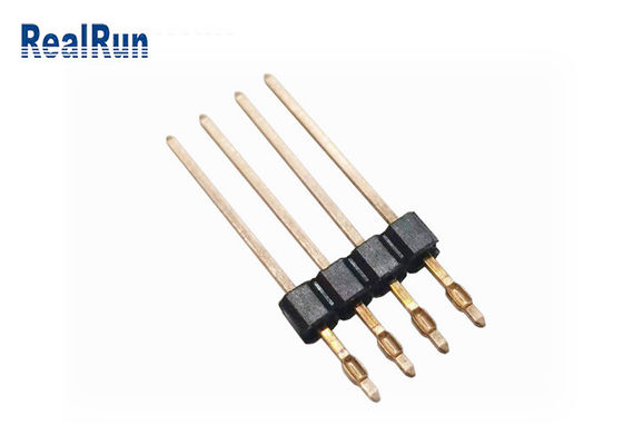PA6T DOMPELEN Geschikte PCB Pin Header 2.54mm van de messingspbt LCP Pers rechtstreeks Mannelijke Kopbalschakelaar onder
