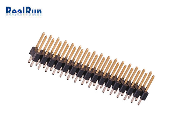 Messing PA6T 180° Recht Pin Header Connector 2.54mm de Dubbele Rij van UL94V-0