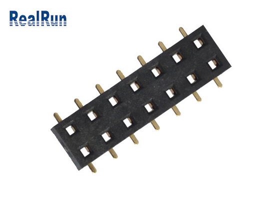2,54 Vrouwelijk Kopbal2*7 SMT Type van Mm met de Post van het de Rijmessing van GLB H3.5 Dubbele Contactdoos van PCB