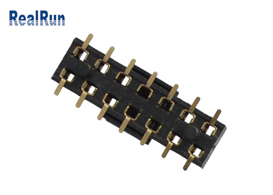 2,54 Vrouwelijk Kopbal2*7 SMT Type van Mm met de Post van het de Rijmessing van GLB H3.5 Dubbele Contactdoos van PCB