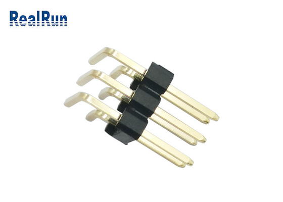Het Gouden Plateren IATF 16949 van PCB Pin Header Connector Right Angle H2.5 van PBT PA6T