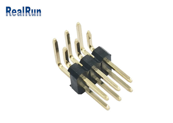 Het Gouden Plateren IATF 16949 van PCB Pin Header Connector Right Angle H2.5 van PBT PA6T