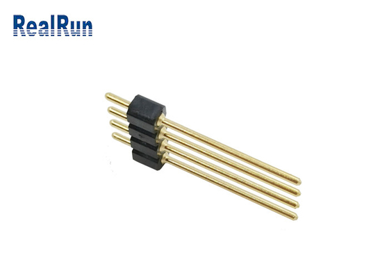 2.54mm Rond Vrouwelijk Pin Header 4 de Onderdompelingssoldeersel van PCB van Pin Gold Plated H3.0 Recht