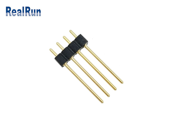 2.54mm Rond Vrouwelijk Pin Header 4 de Onderdompelingssoldeersel van PCB van Pin Gold Plated H3.0 Recht