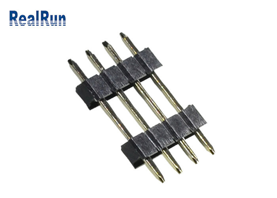 PCB 2,54 de Zwarte Rechte 4P Dubbele Rij Pin Header van Mm Pin Header PA6T