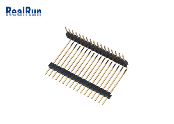 PA6T 2,54 17P Pin Header Connector de Onderdompelingsgoud van de 90 Graad Rechte hoek plateerde Dubbel Plastiek