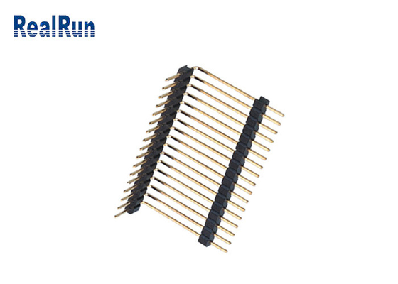 PA6T 2,54 17P Pin Header Connector de Onderdompelingsgoud van de 90 Graad Rechte hoek plateerde Dubbel Plastiek
