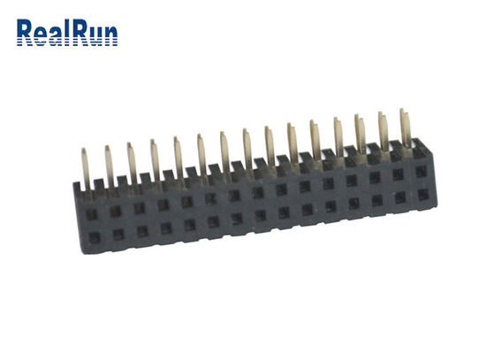 Rechte hoektype Vrouwelijke Dubbele Rij 30 van Pin Header Connector ISO9001 PA6T Positie