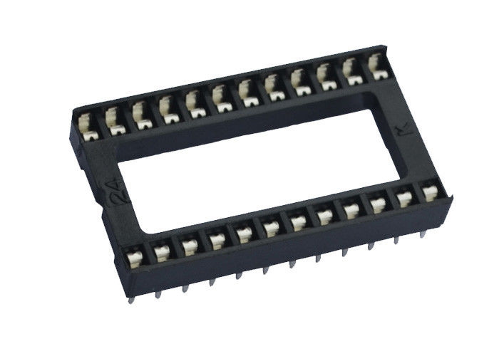 Zwarte IC-Vierkante het Gatenrij van de Contactdoosonderdompeling van Hoogte 15.24mm PCB-Raadsschakelaar
