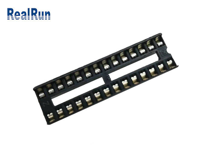 28P 2.54mm Onderdompeling 7,62 Vierkant IC de Contactdoos Gouden die Sn van PBT met Centrumbar wordt geplateerd