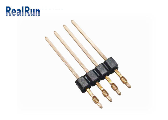 PA6T DOMPELEN Geschikte PCB Pin Header 2.54mm van de messingspbt LCP Pers rechtstreeks Mannelijke Kopbalschakelaar onder