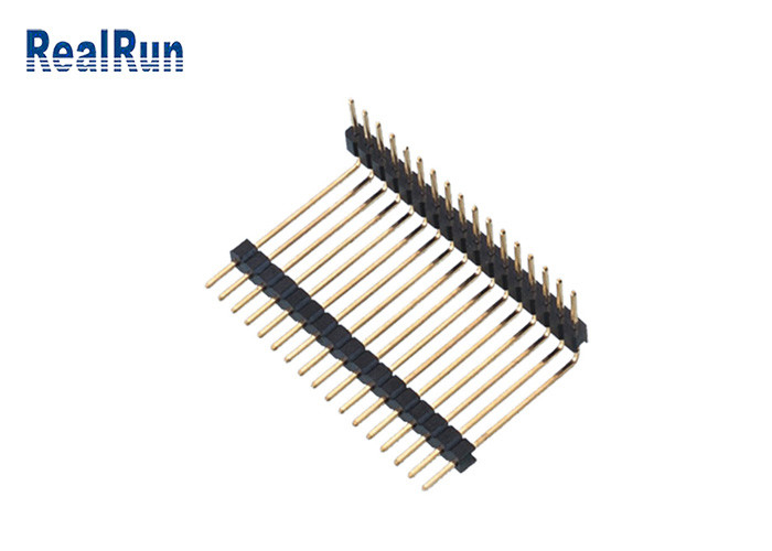 PA6T 2,54 17P Pin Header Connector de Onderdompelingsgoud van de 90 Graad Rechte hoek plateerde Dubbel Plastiek